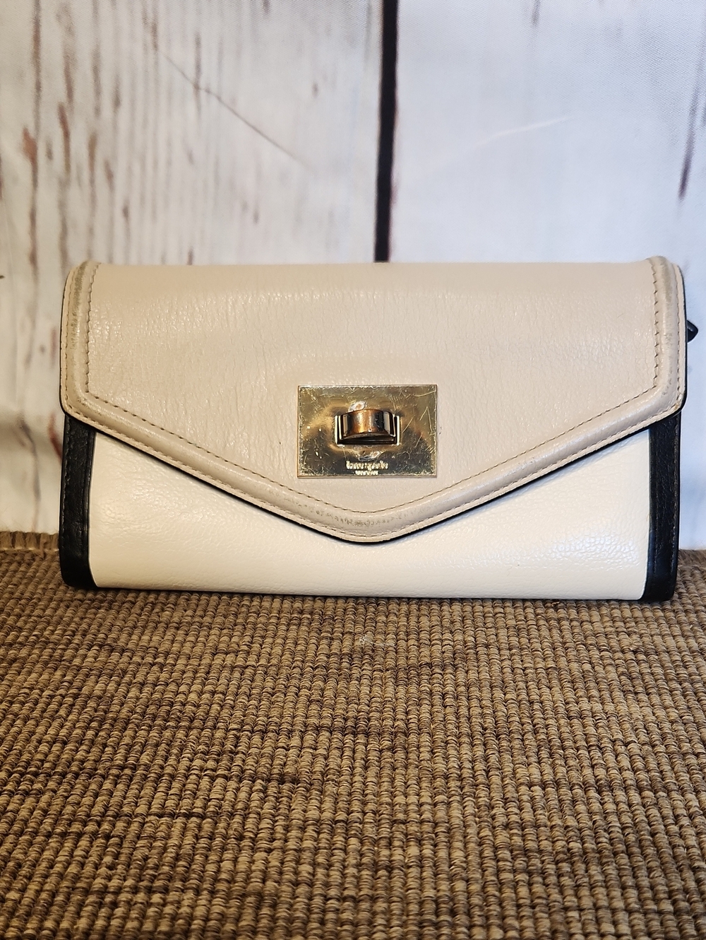 Kate Spade Wallet Black Pebble Gold Hardware